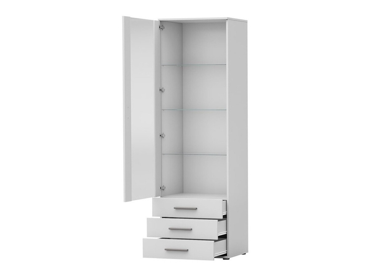 Boekenkast Tornola 102 (Wit + Glanzend wit)