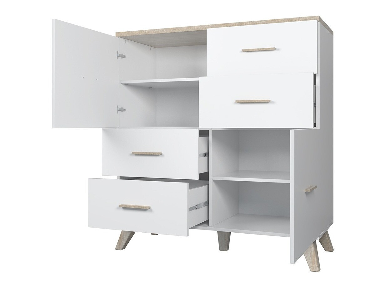 Ladekast Larfloi 104 (Wotan eik + Zwart)