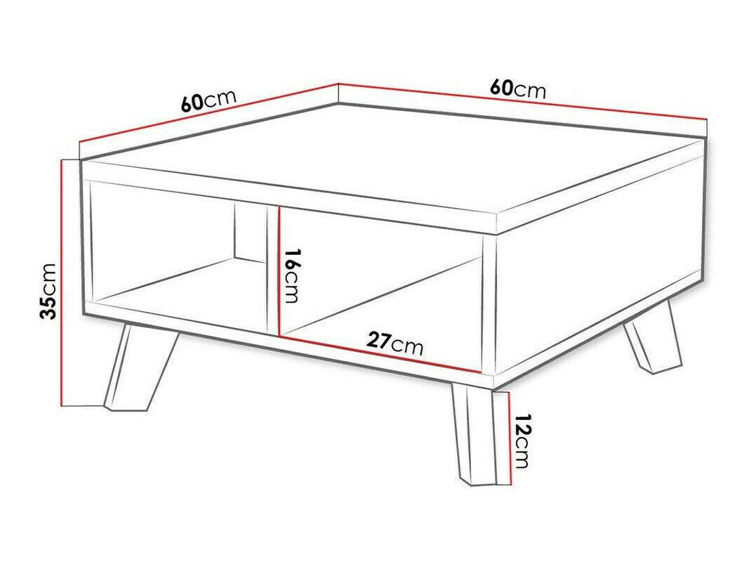 Salontafel Larfloi 100 (Wit + Sonoma eik)