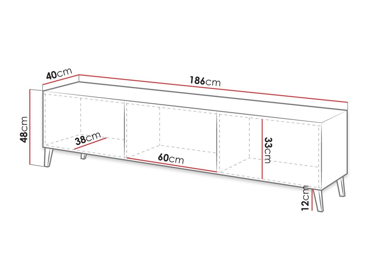 TV-meubel Charlotte 142 (Zwart)