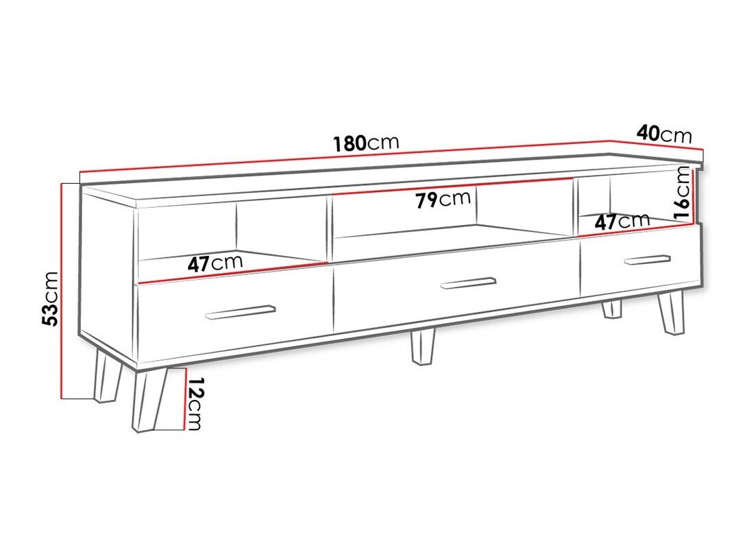 TV-meubel Larfloi 109 (Wit + Sonoma eik)