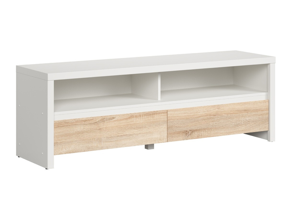 TV-meubel Nolroma 128 (Wit + Sonoma eik)