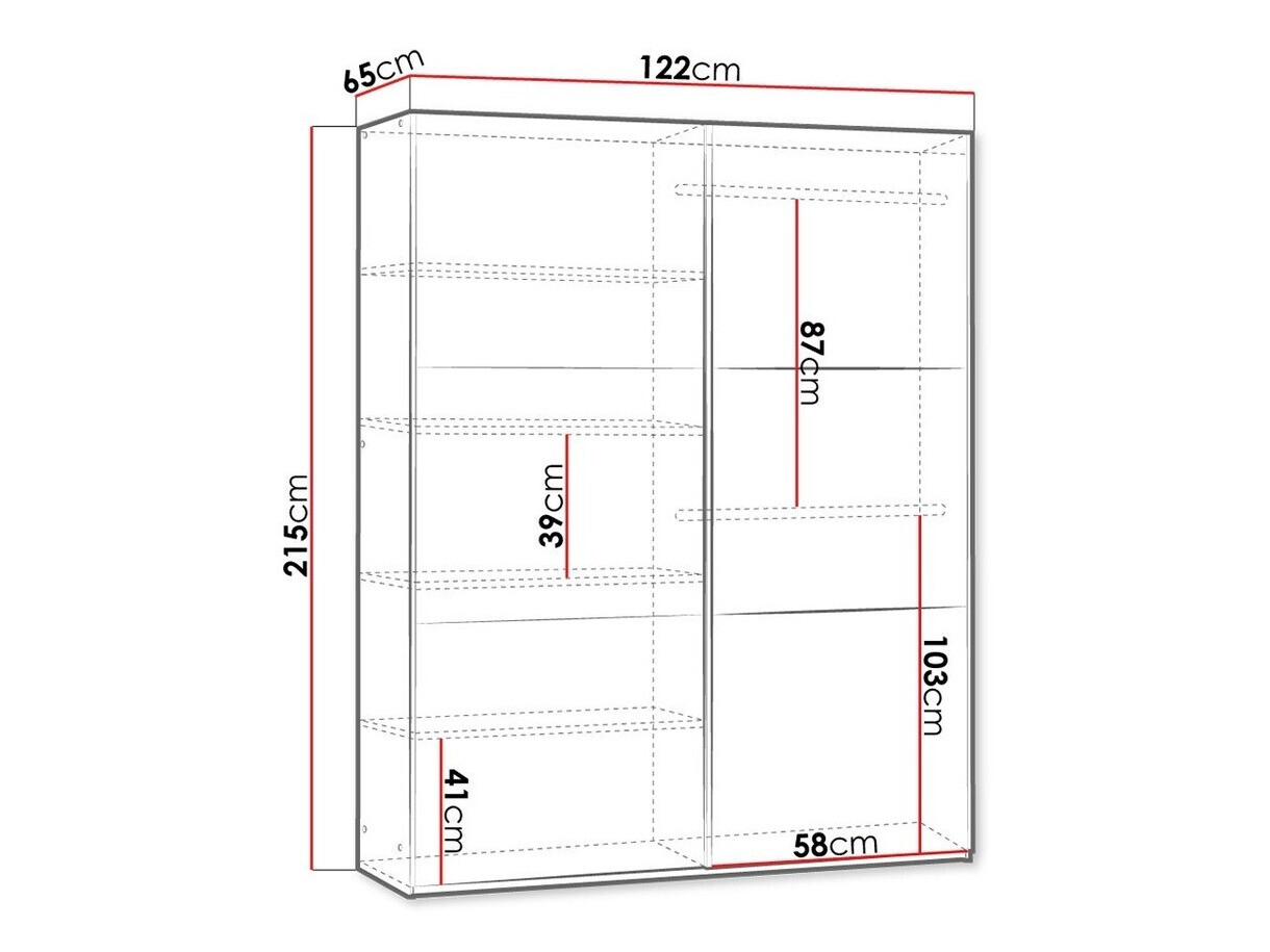 Kledingkast Honolulu 123 (Zwart)