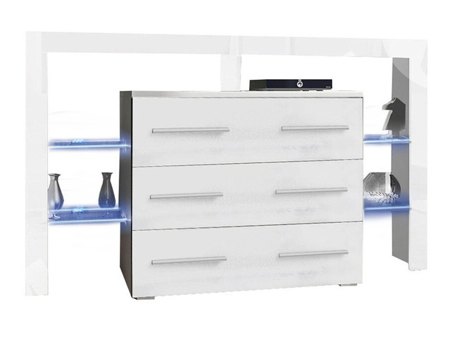 Ladekast Aestas I (Wit + Glanzend wit)