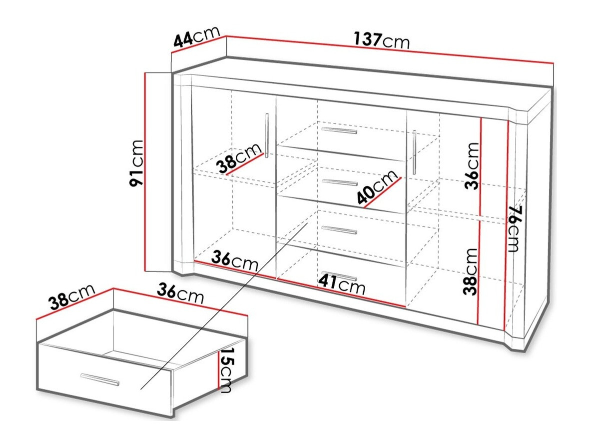 Ladekast Lorelie 104 (Truffel eiken)