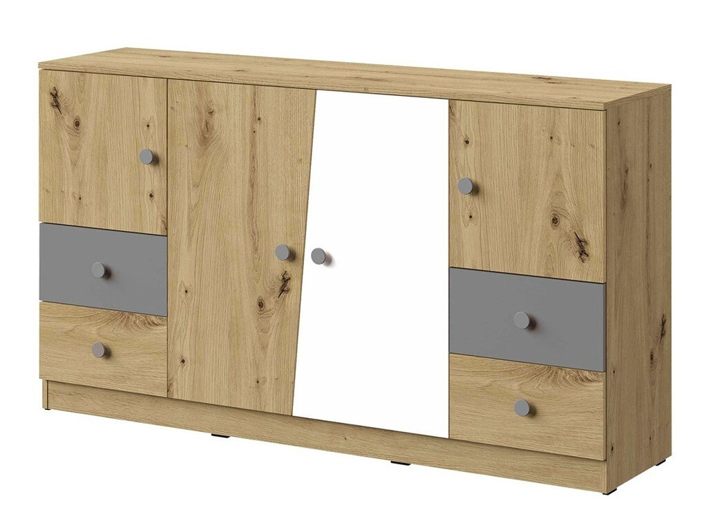 Ladekast Almira 105 (Artisan eiken + Wit + Grijs)