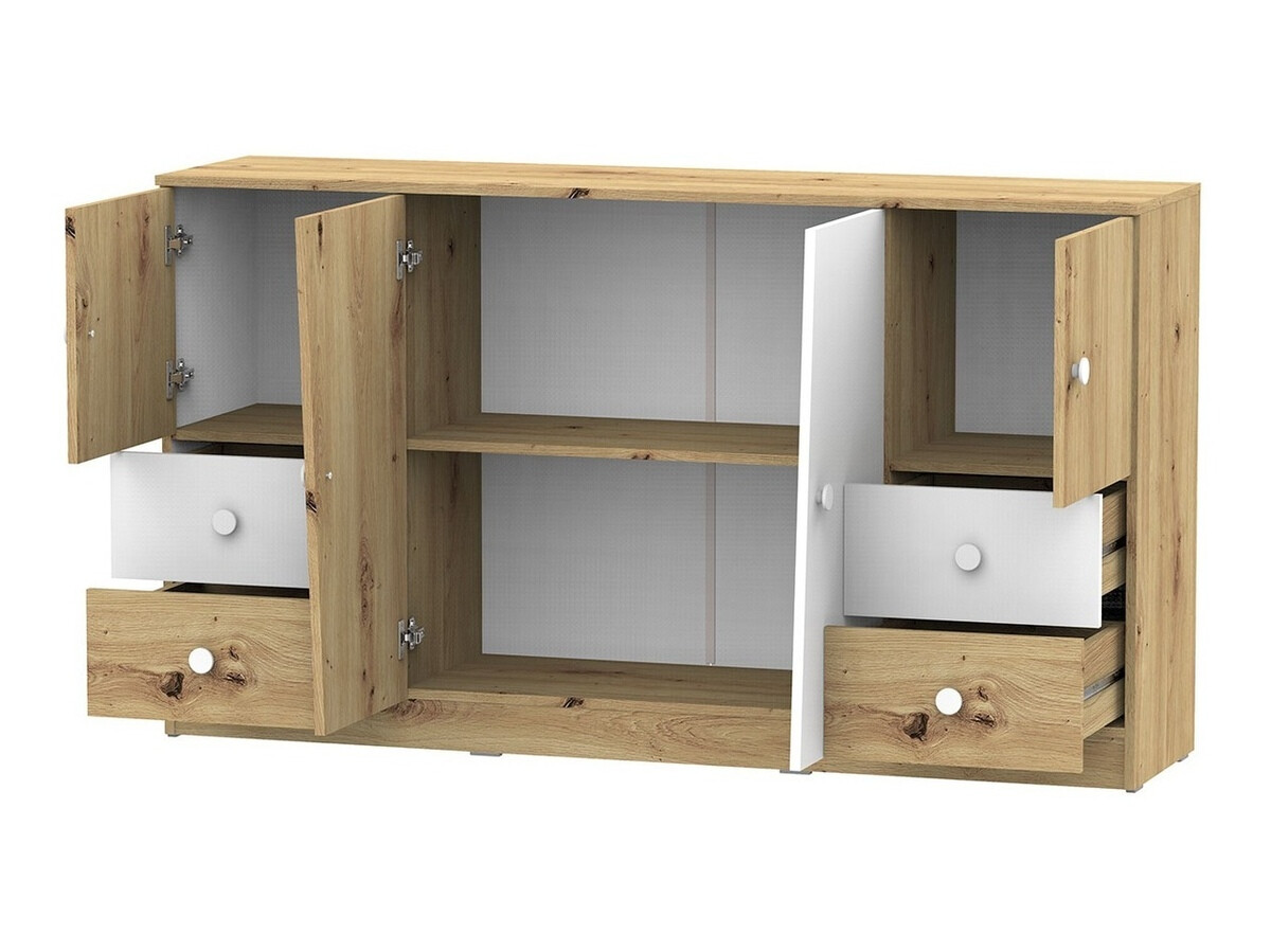 Ladekast Almira 105 (Artisan eiken + Wit + Grijs)