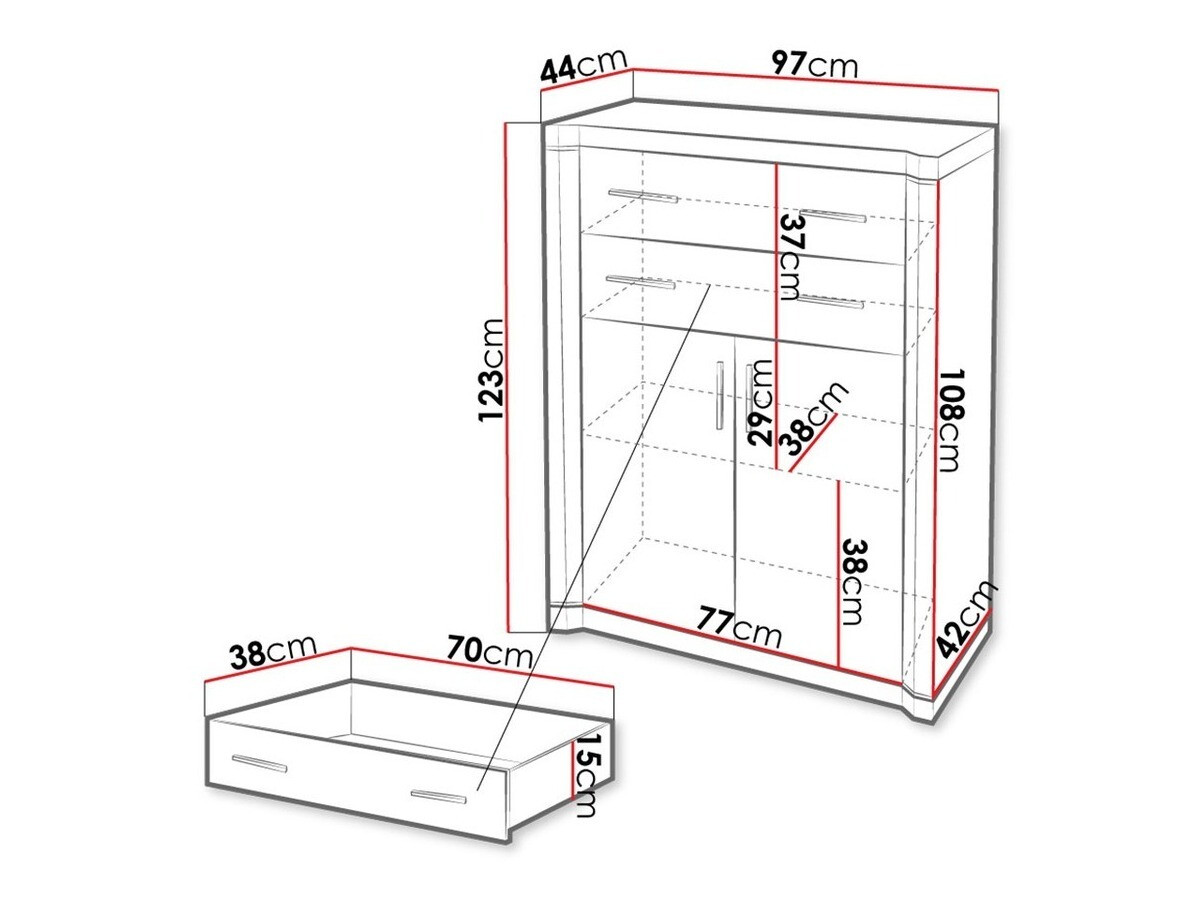 Ladekast Lorelie 105 (Sonoma eik)
