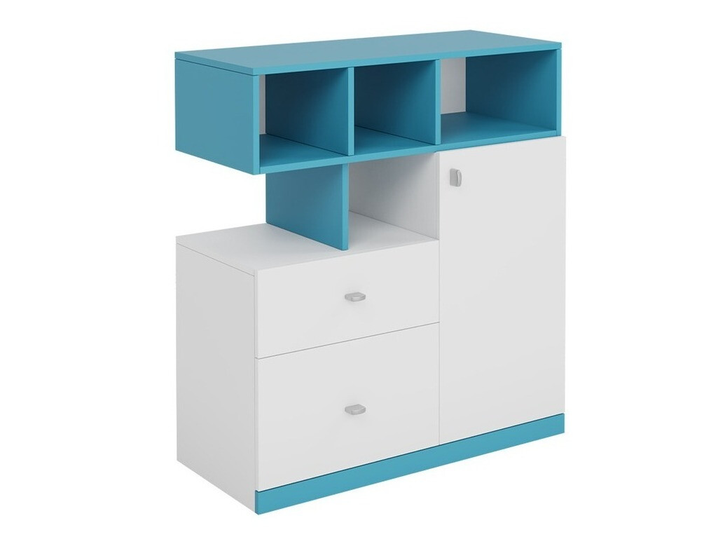 Ladekast Omaha E108 (Wit + Turquoise)