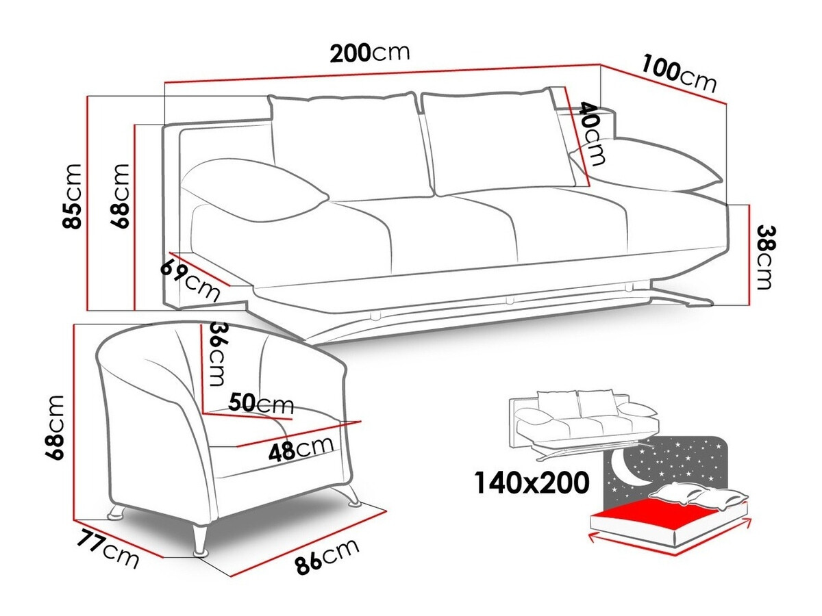 Gestoffeerde meubelset Velum (Aura 01)