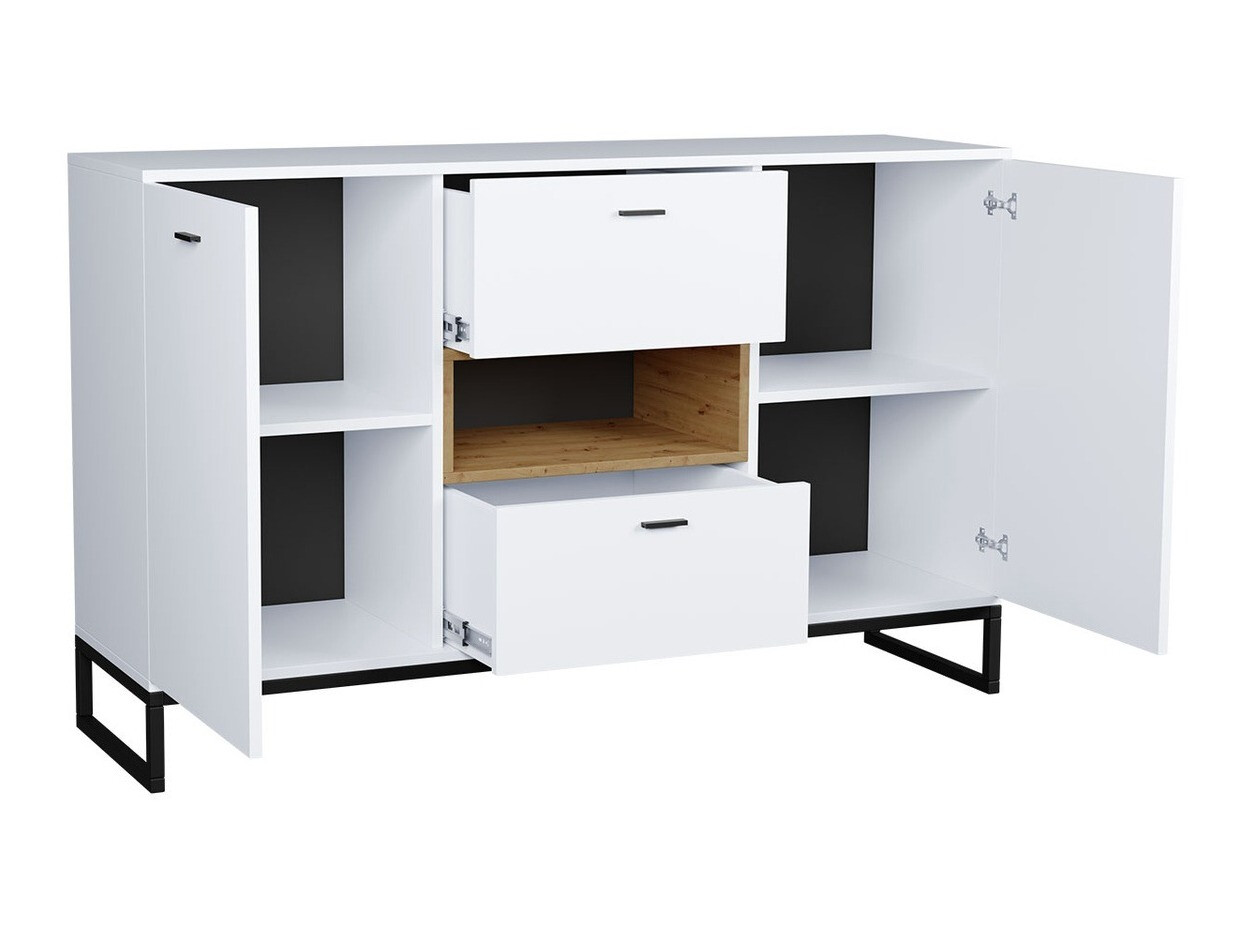 Ladekast Baltesi 104 (Wit + Artisan eiken)