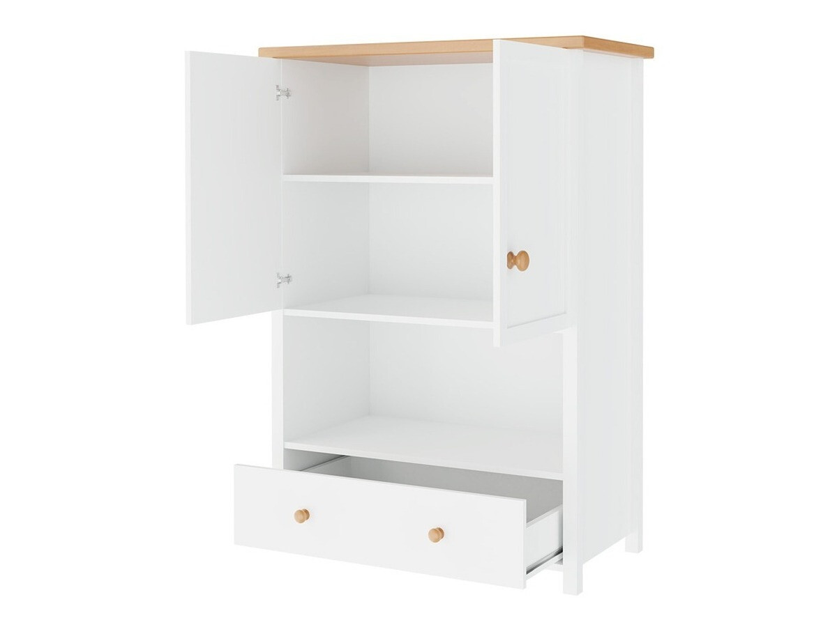 Ladekast Romelbo 144 (Wit + Eiken)