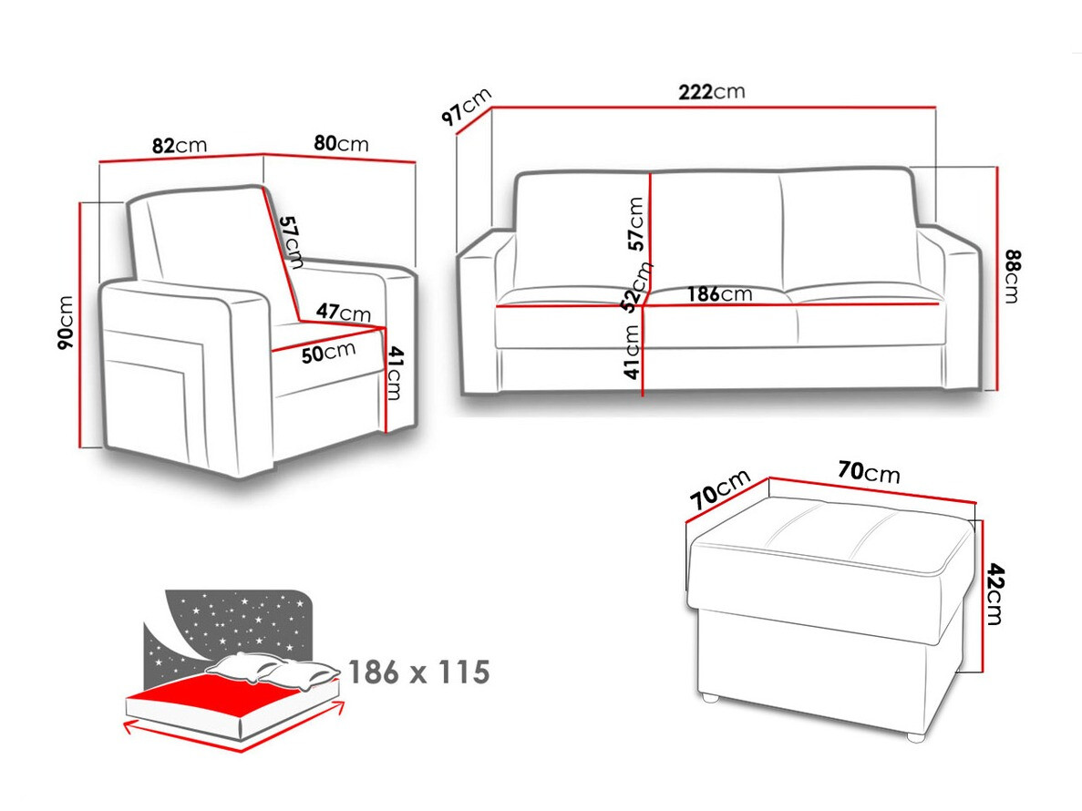 Gestoffeerde meubelset Donum