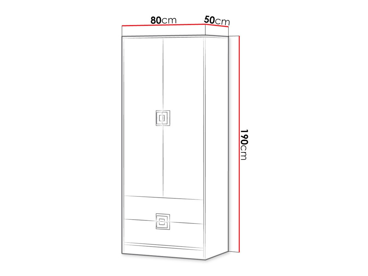 Kledingkast Balvire 102 (Licht eiken + Wit + Grijs)