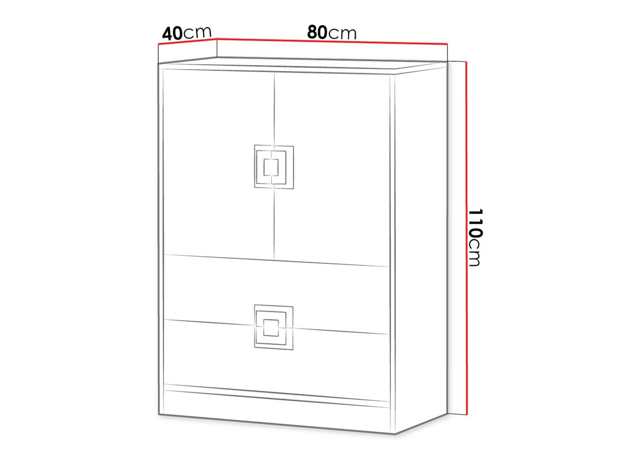 Ladekast Balvire 109 (Licht eiken + Wit + Grijs)