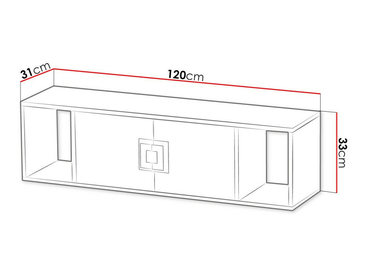 Wandplank Balvire 112 (Licht eiken + Wit + Roze)