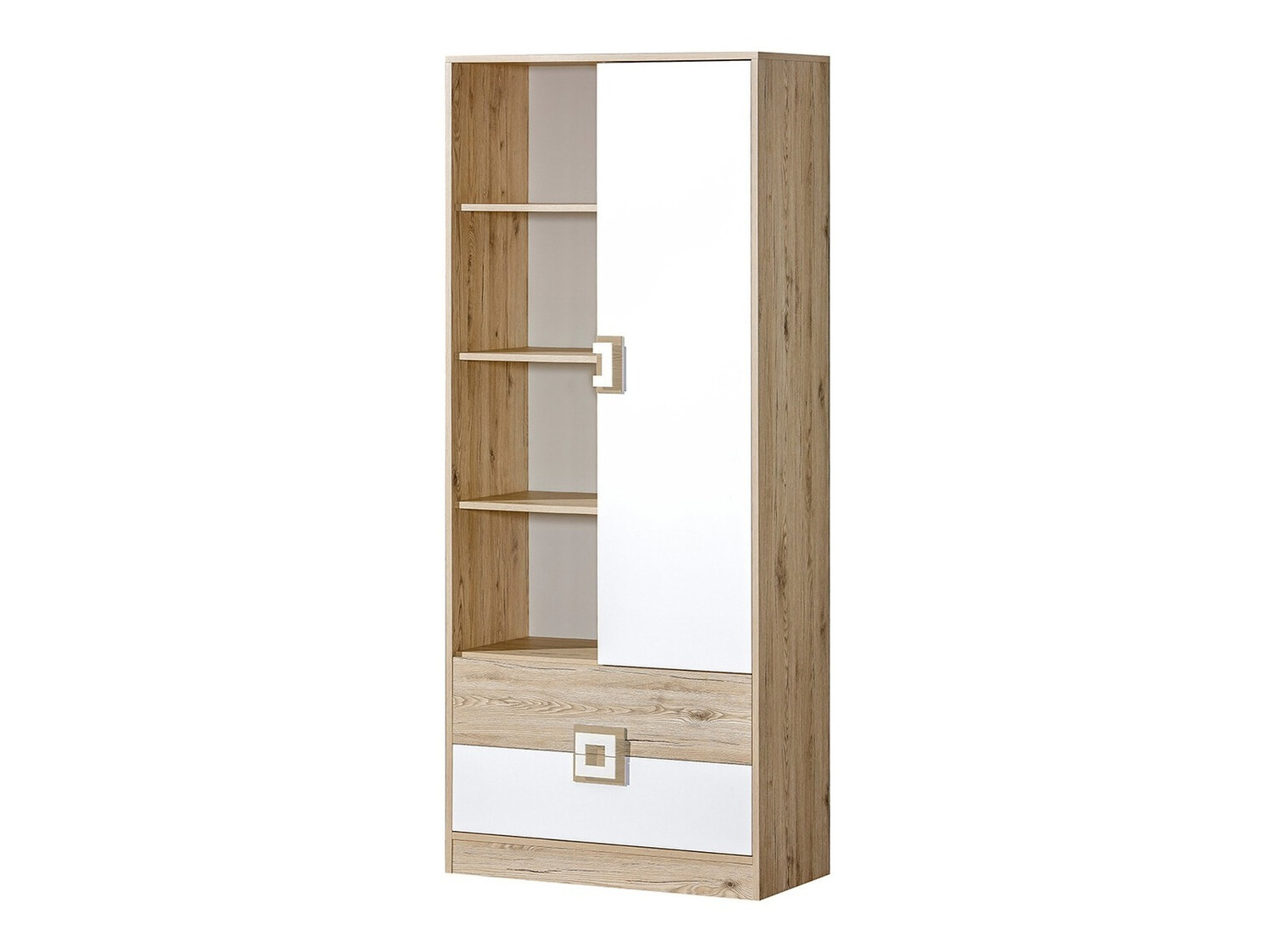 Boekenkast Balvire 105 (Licht eiken + Wit)