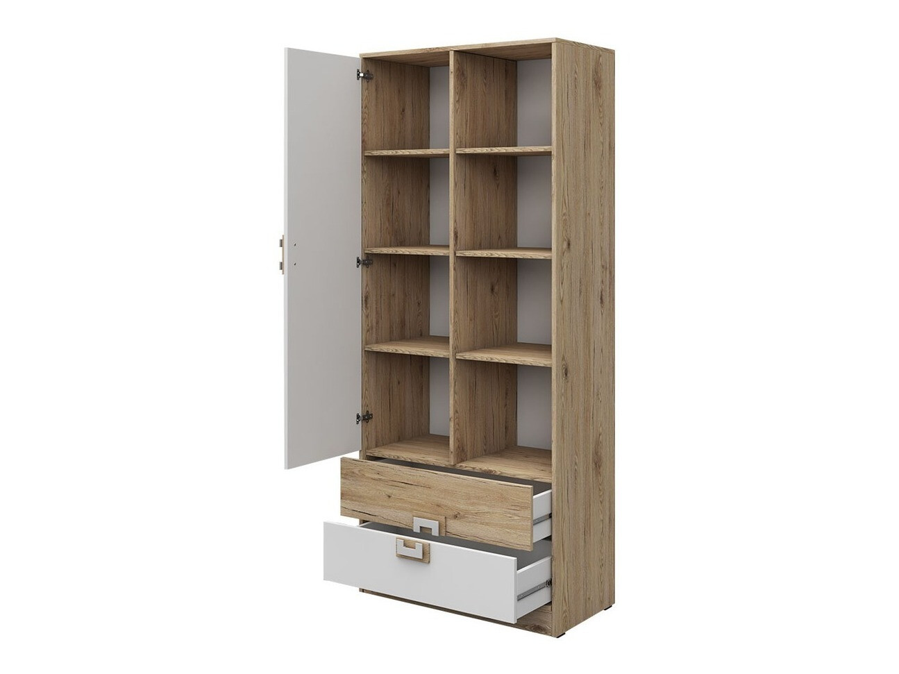 Boekenkast Balvire 105 (Licht eiken + Wit)