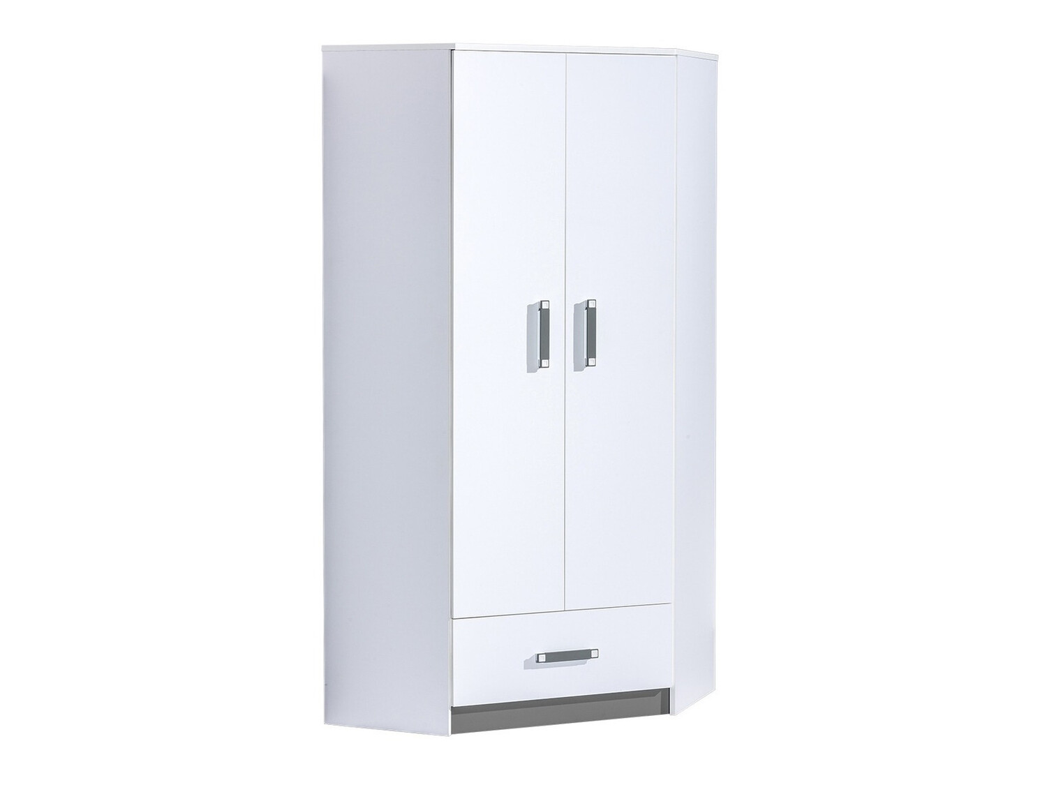 Hoekkledingkast Lorlare 112 (Wit + Grijs)