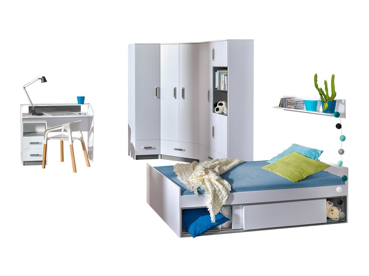 De reeks van de kinderkamer Lorlare 120 (Wit + Grijs)