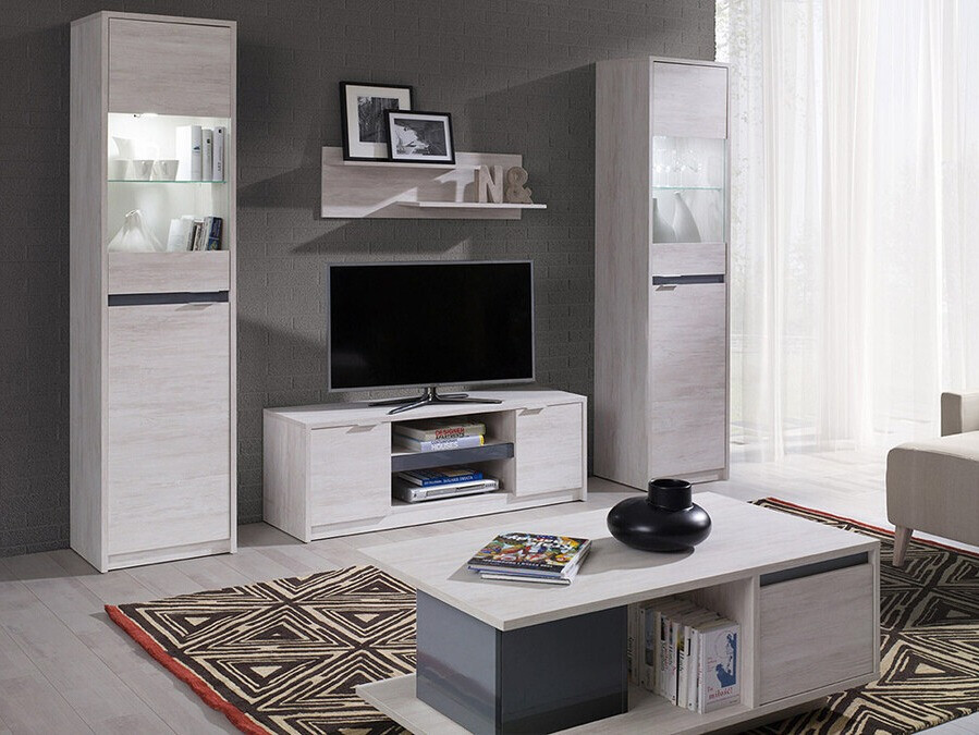 Boekenkast Fivelbo 113 (Klooster eik + Glanzend zwart)