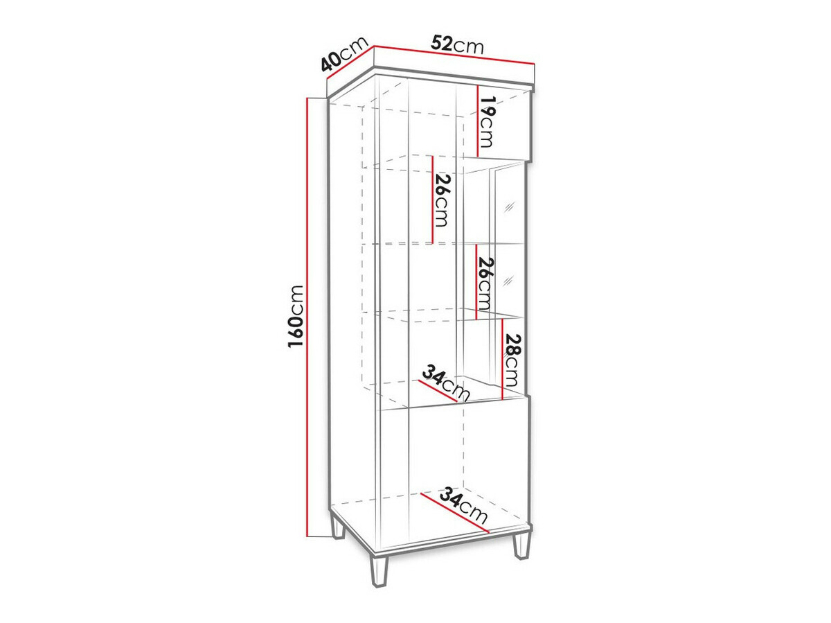 Boekenkast Livseri 109 (Wit + Glanzend wit + Licht hout)