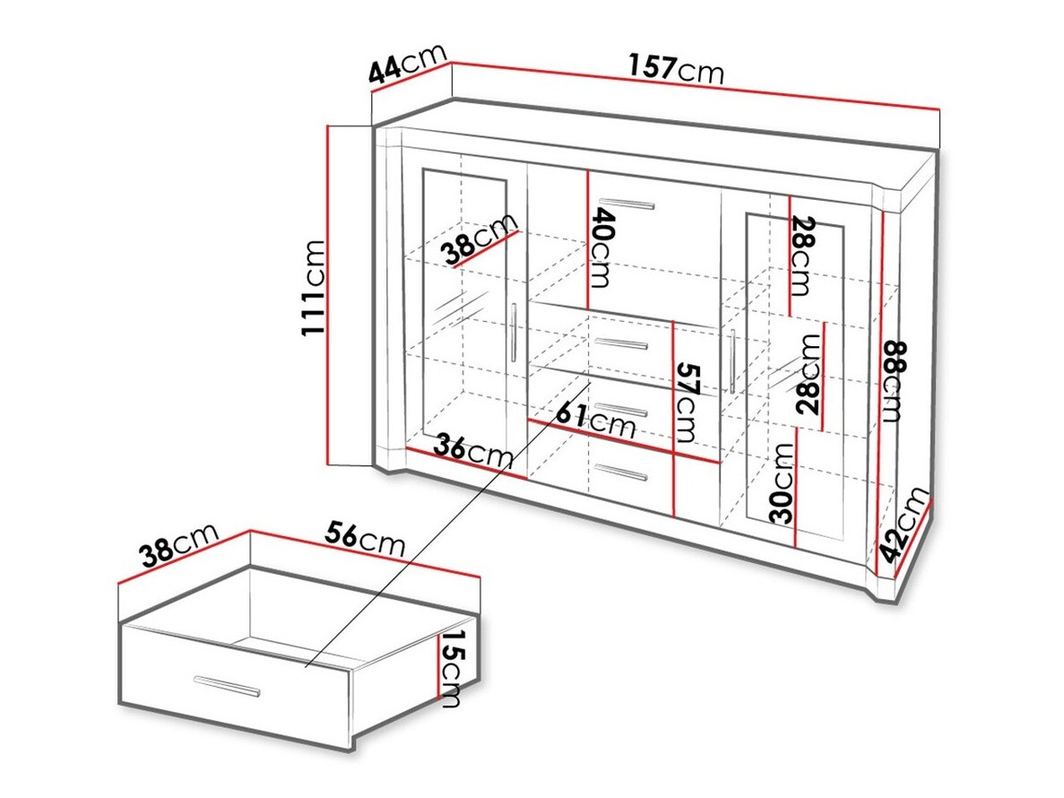 Ladekast Lorelie 106 (Truffel eiken)