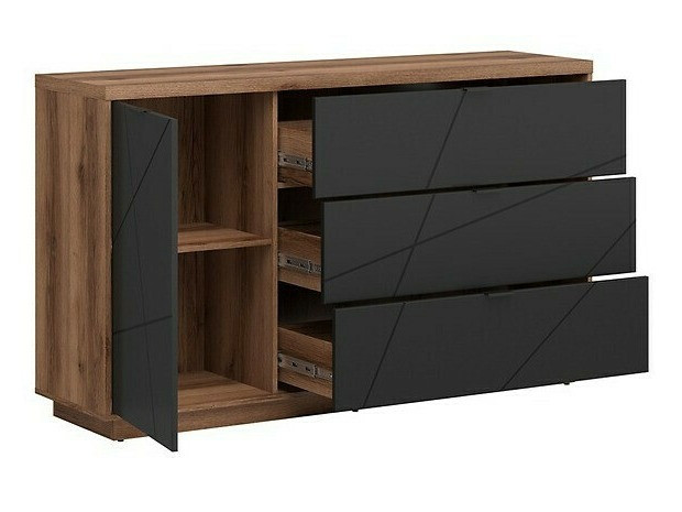 Woonkamerset Fivale 110 (Donker delano-eik + Matzwart)