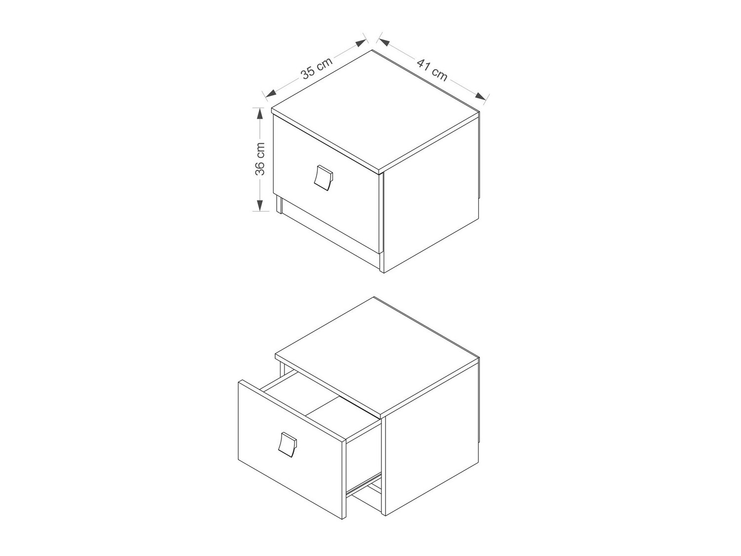 Nachtkastje Murrieta 111 (Glanzend wit + Glans Paars)