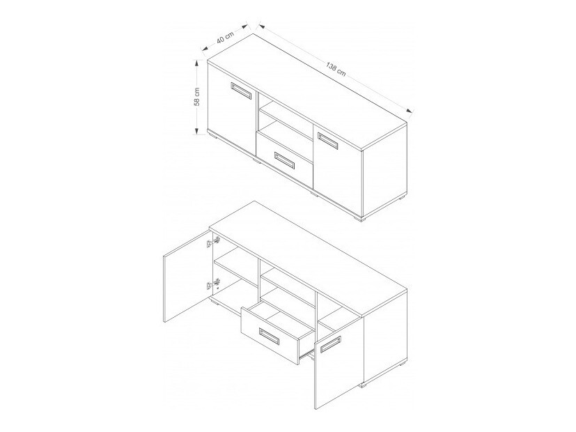 TV-meubel Elicavo 102 (Sonoma eik)