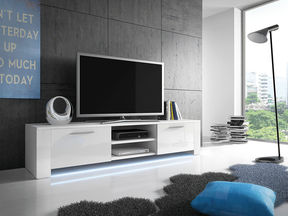 TV-meubel Uva II (Wit + Glanzend wit)