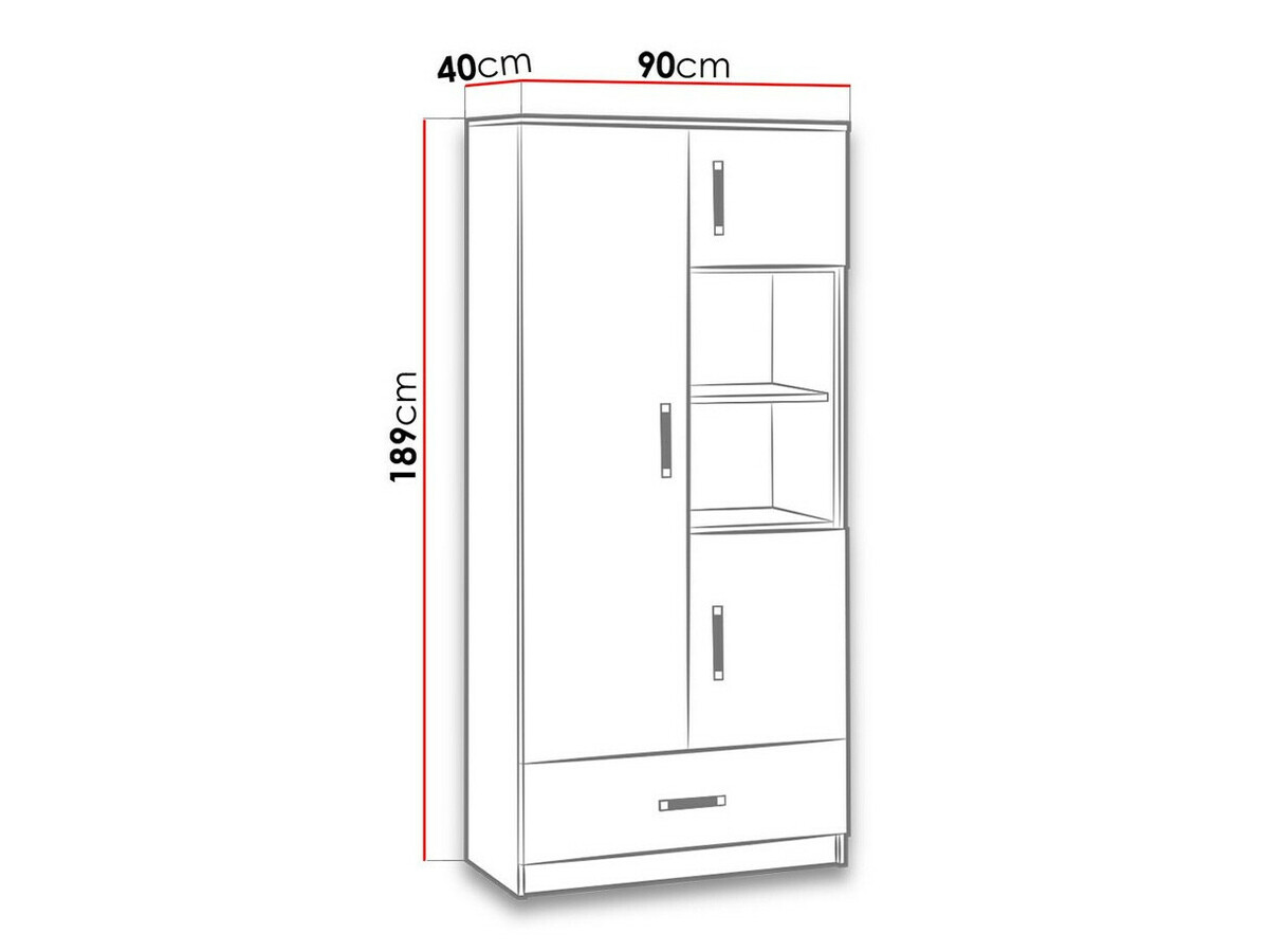 Boekenkast Lorlare 113 (Wit + Turquoise)