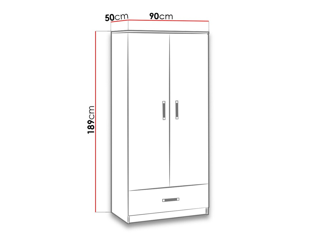 Kledingkast Lorlare 110 (Wit + Grijs)