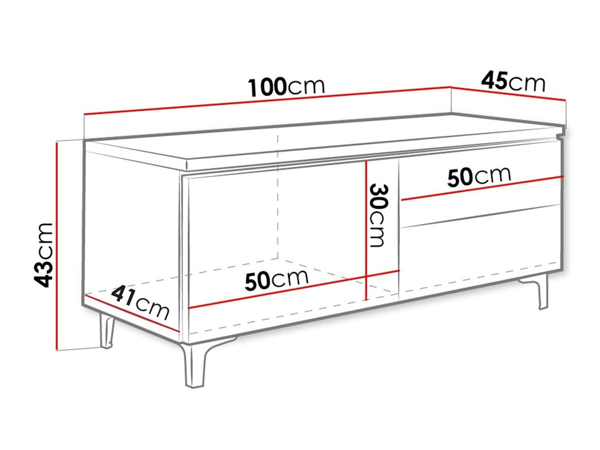 TV-meubel Uva III (Wit + Glanzend wit)