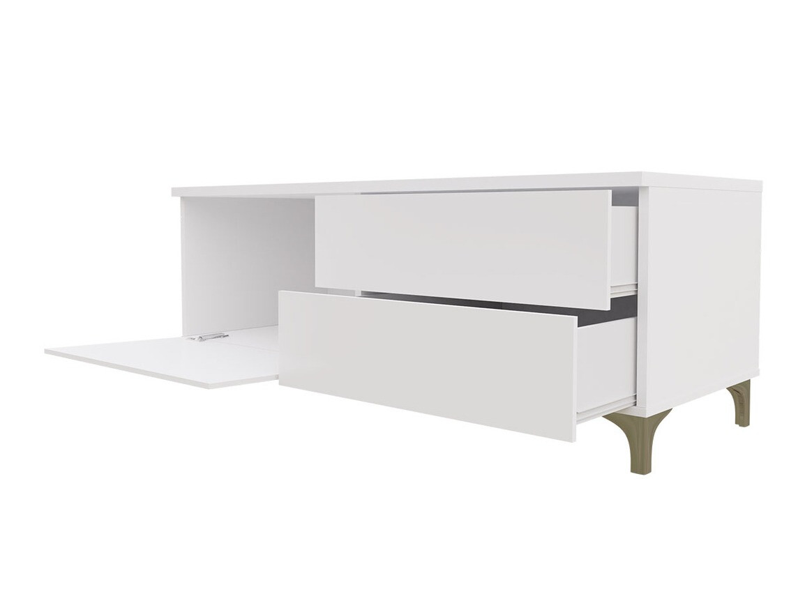 TV-meubel Uva III (Wit + Glanzend zwart)