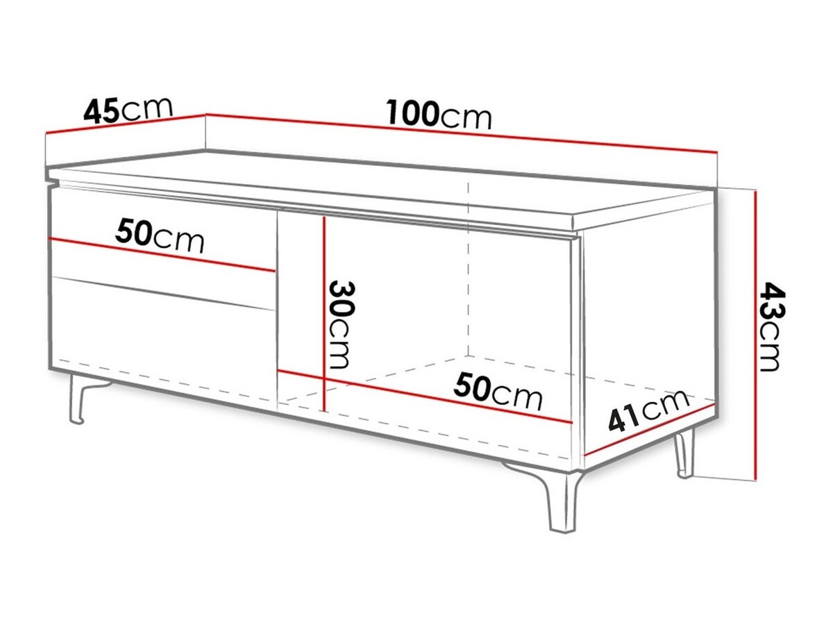 TV-meubel Uva IV (Wit + Glanzend wit)