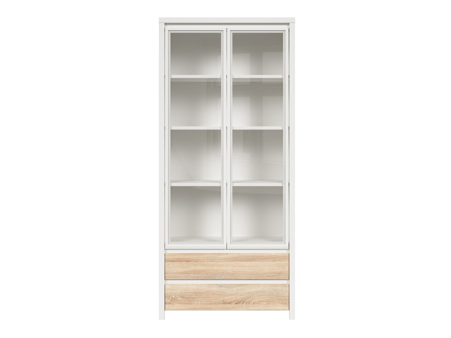 Boekenkast Nolroma 113 (Wit + Sonoma eik)