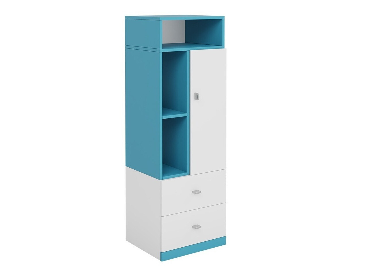 Boekenkast Omaha E106 (Wit + Turquoise)