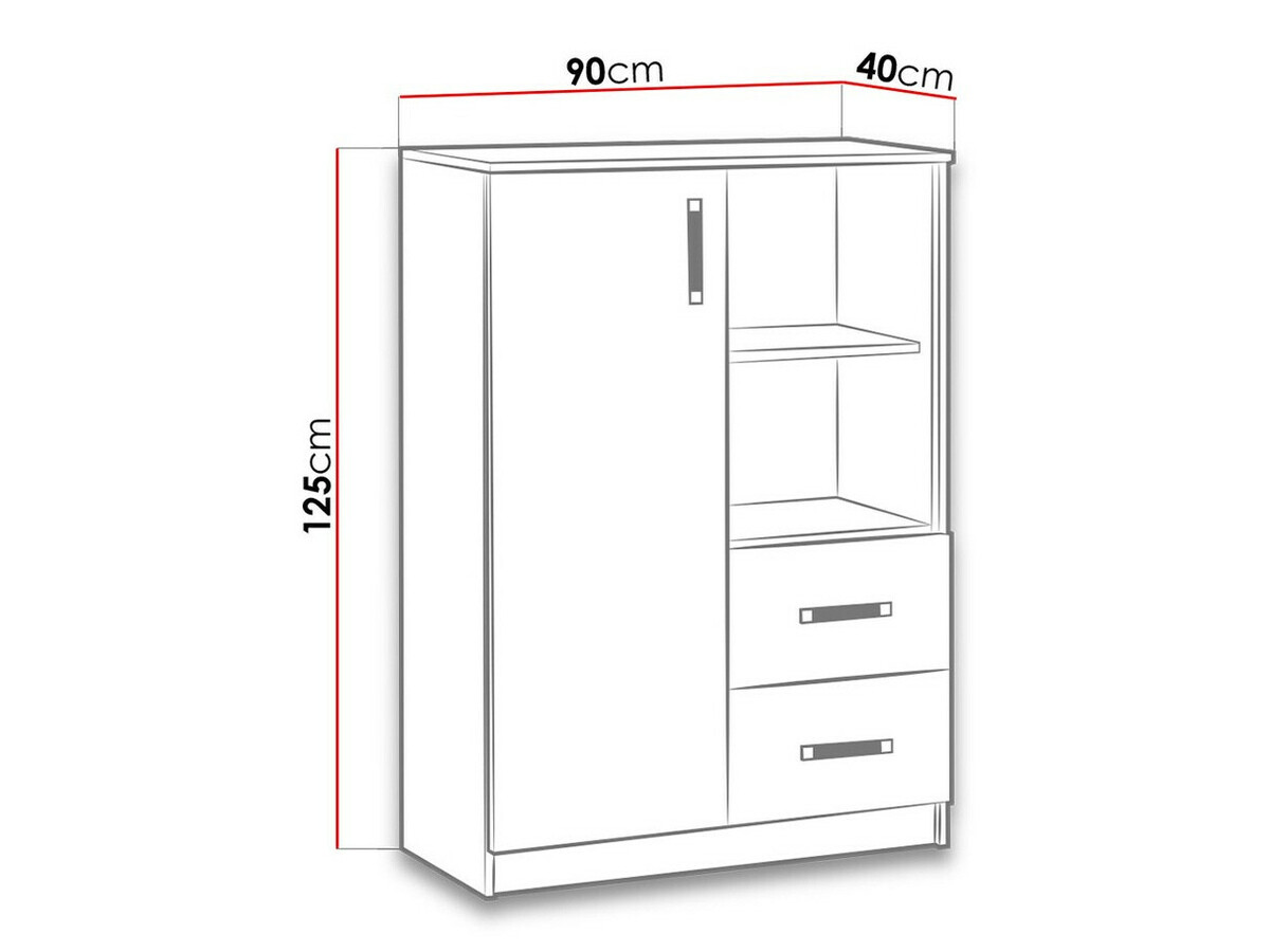 Ladekast Lorlare 105 (Wit + Turquoise)