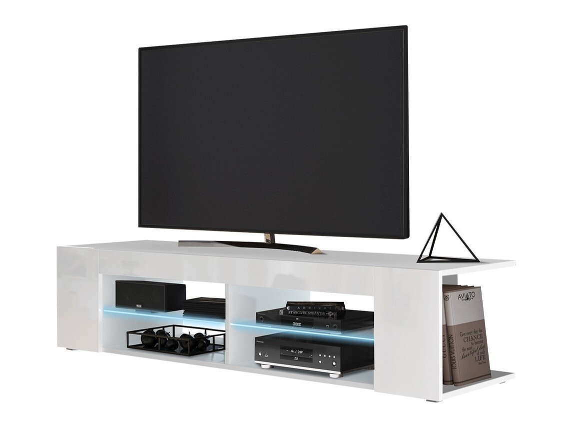 TV-meubel Nashville 112 (Wit + Glanzend wit)
