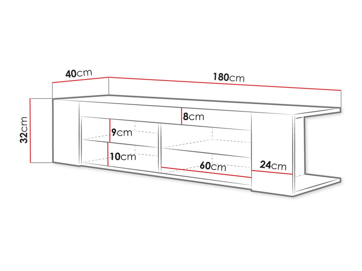 TV-meubel Nashville 112 (Wit + Glanzend wit)