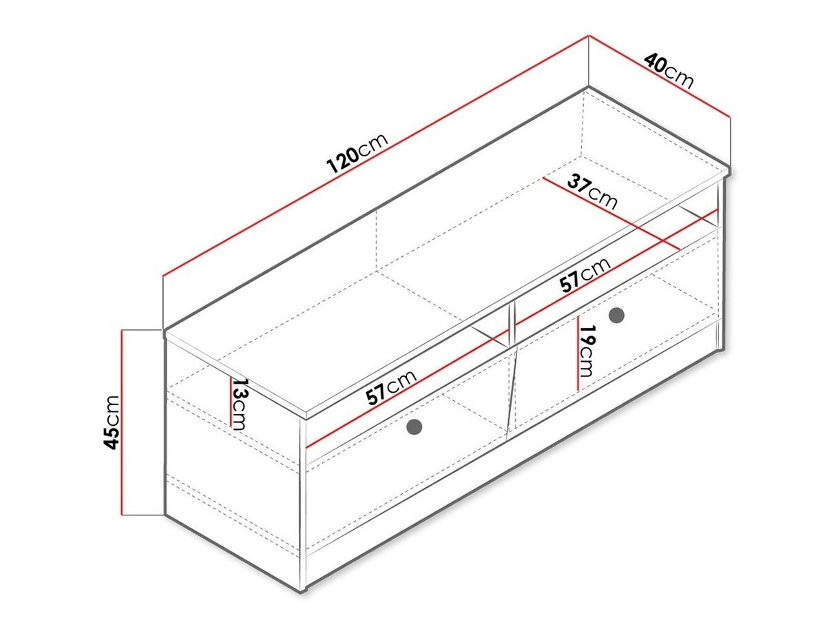 TV-meubel Almira 107 (Artisan eiken + Wit)