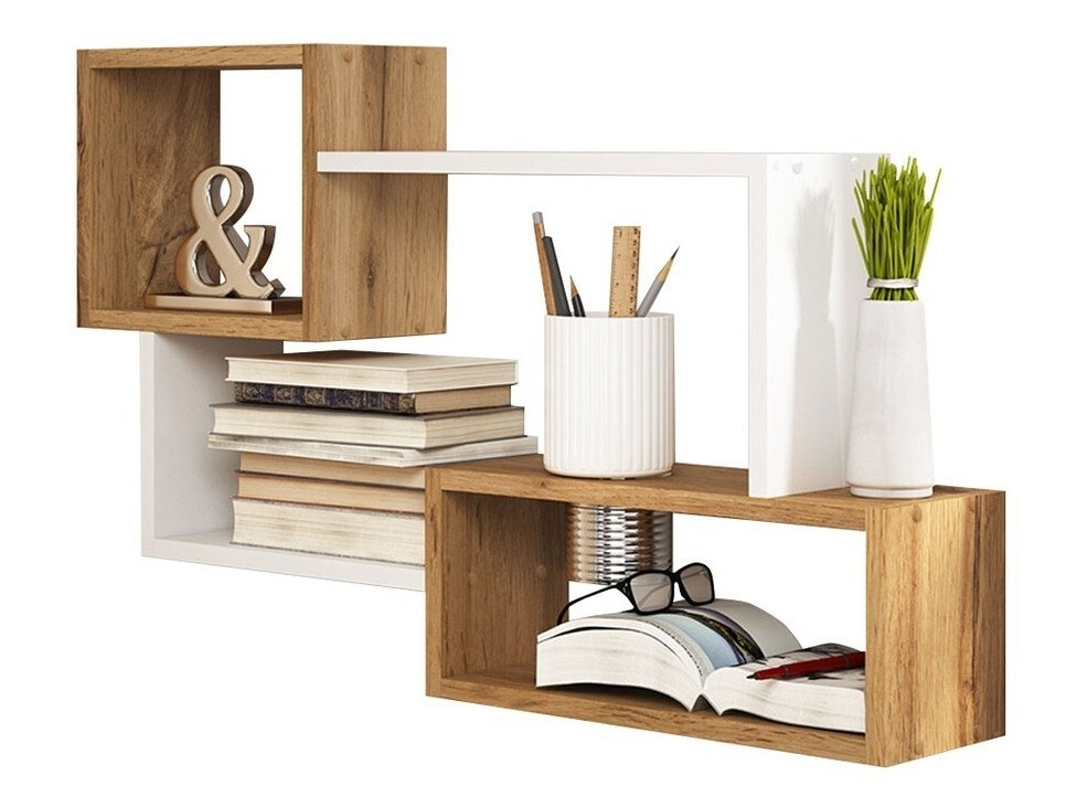 Wandplank Sarasota 106 (Wotan eik + Wit)