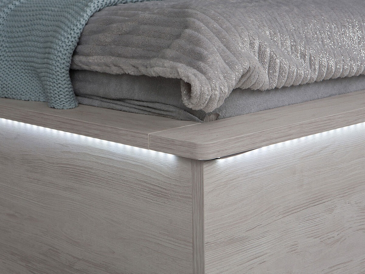 Slaapkamer set Fivelbo 120 (Klooster eik + Glanzend zwart)