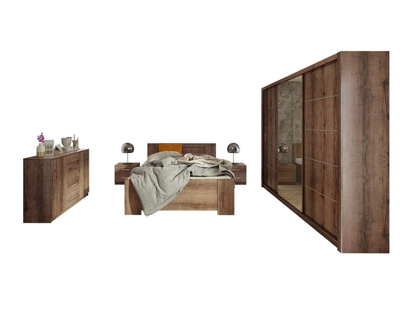 Slaapkamer set Catromi 116 (Klooster eik)