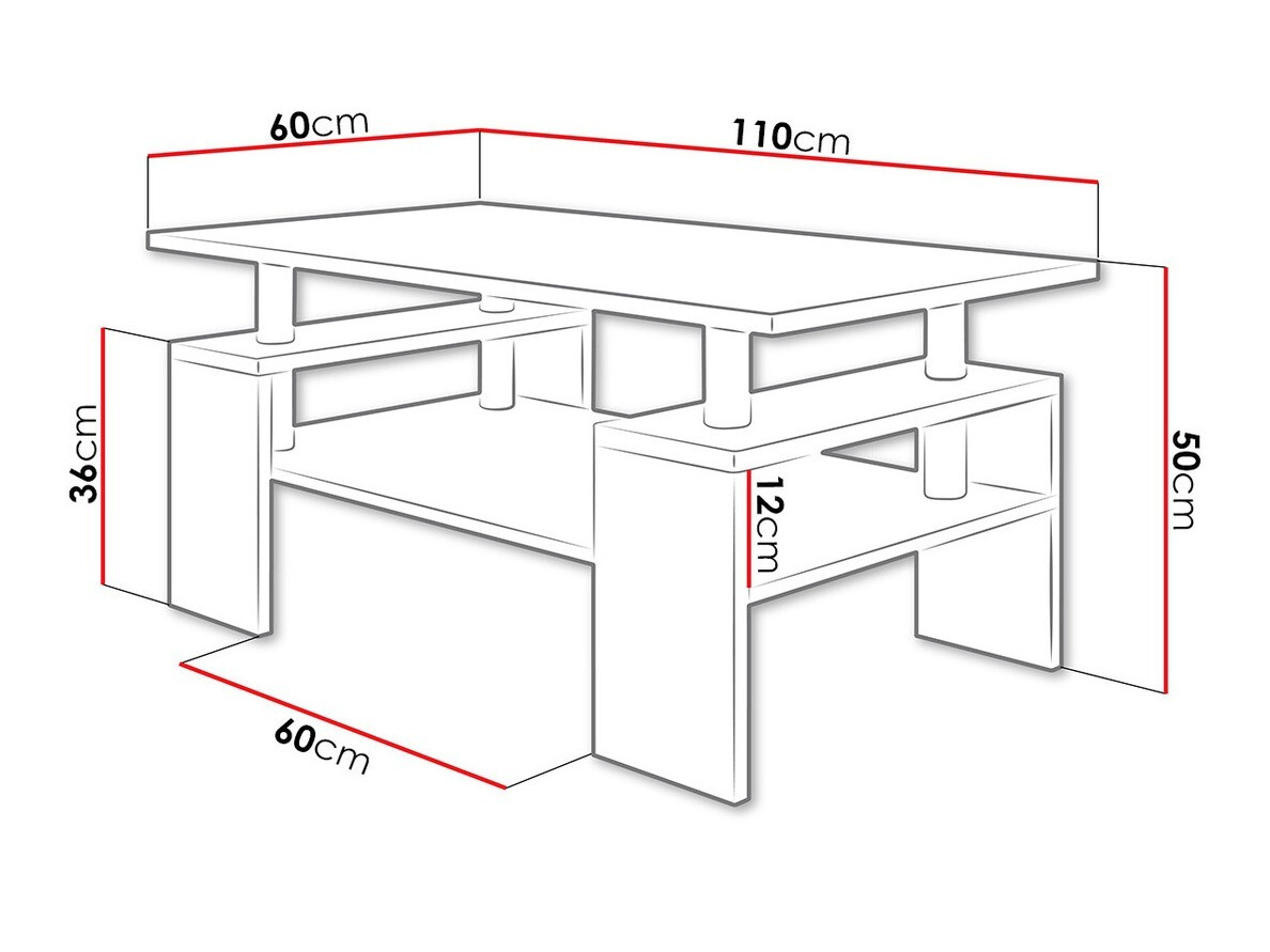 Salontafel Fortunal (Sonoma eik)