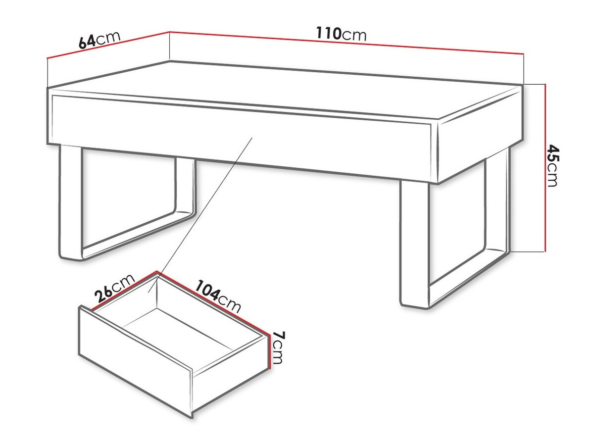 Salontafel Tivdalu 138 (Zwart + Glanzend zwart)