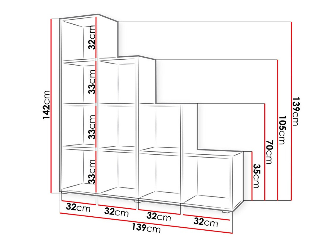 Boekenkast Sarasota 111 (Wit)