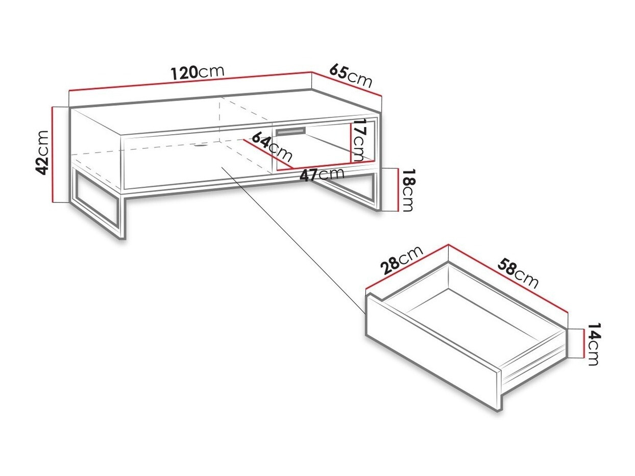 Salontafel Baltesi 103 (Wit + Artisan eiken)