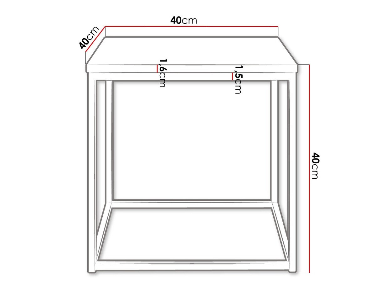 Salontafel Germantown 106 (Matzwart + Glanzend wit)